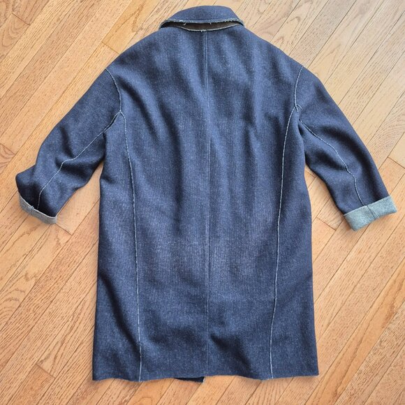 Puella Denim Look Knit Jacket Blazer Coat S/M - Picture 9 of 14